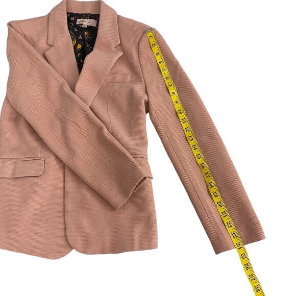 Philosophy Blazer Womens Size 6 Rose Taupe Textured Knit Work Office Jacket - Picture 10 of 16
